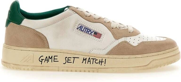 Autry Witte Leren Sneakers met Geperforeerde Neus White Heren