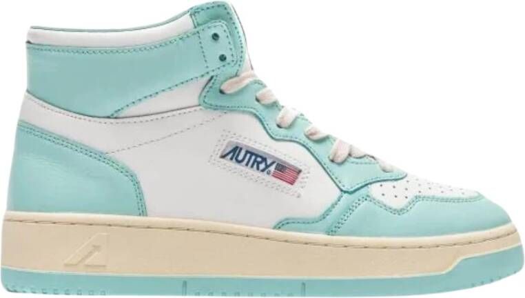 Autry Blauw en witte enkelsneakers met uniek design Blauw Dames