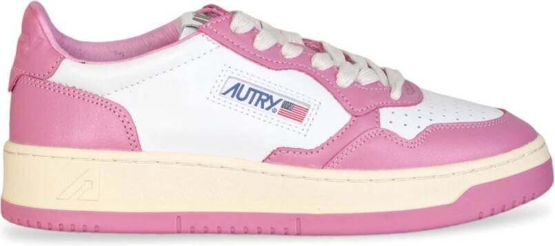 Autry Roze Sneakers met Geperforeerde Neus Pink Dames