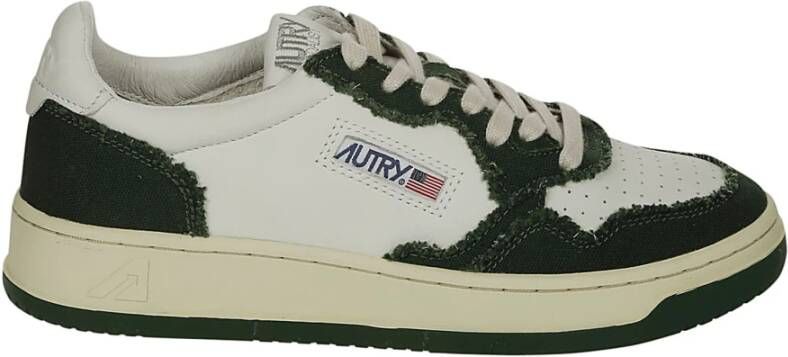Autry Witte Groene Leren Sneakers met Geperforeerde Neus Green Heren - Foto 7