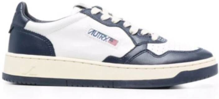 Autry Vintage-geïnspireerde witte en groene leren sneakers White Heren