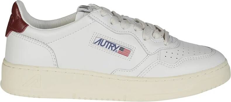 Autry Witte bruine leren sneakers Vintage geïnspireerd ontwerp Wit Heren