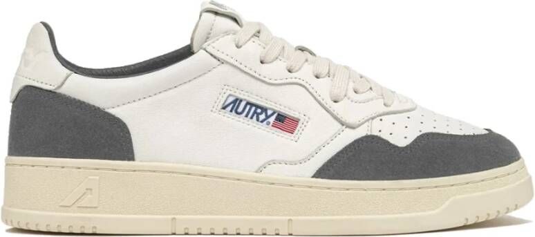 Autry Lage leren en suède sneaker wit