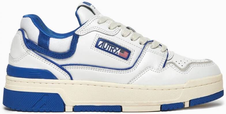 Autry Lage Leren Sneaker met Blauwe Suède Inzetstukken Wit Heren - Foto 3