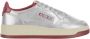 Autry Lage Leren Sneakers Unisex Zilver Rood - Thumbnail 1
