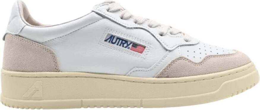 Autry Lage Leren Suède Sneakers Wit Multicolor Heren