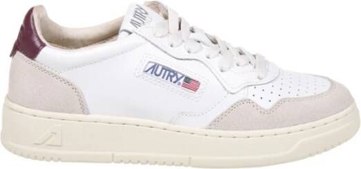 Autry Lage Medalist Sneaker Wit Bordeaux