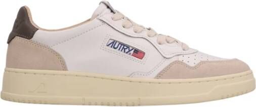Autry Witte Leren Sneakers met Contrasterende Details