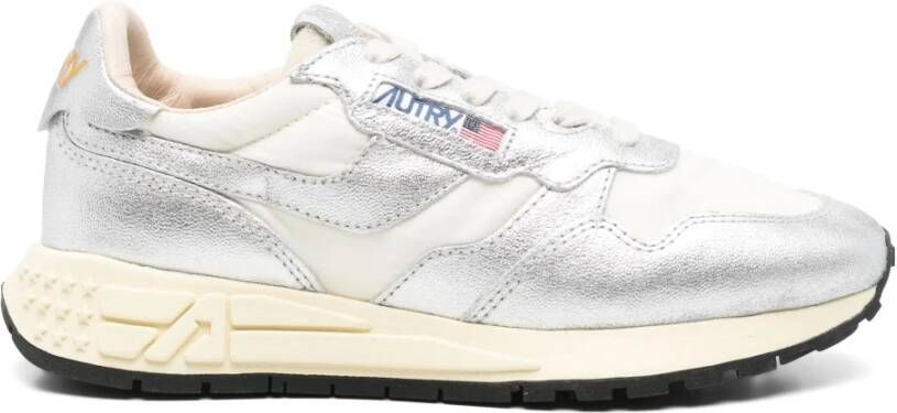 Autry Lage Reelwind Sneakers Wit Zilver