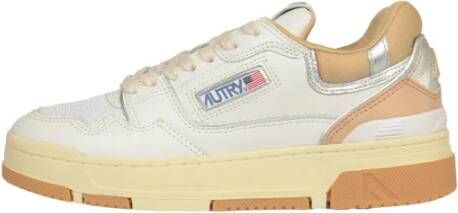 Autry Lage Sneakers in Wit Beige en Zilver White Dames