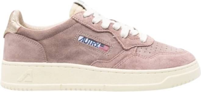 Autry Lage Suede Medalist Sneakers Pink Dames