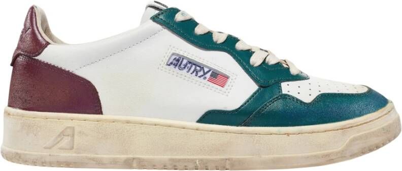 Autry Lage Sv23 Sneakers in Wit Petrol Aubergine