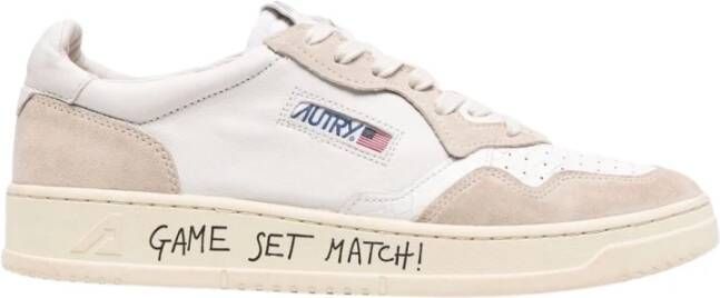 Autry Lage Top Game Set Match Sneakers met Suede Panel Wit Heren