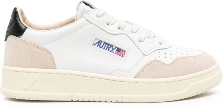 Autry Lage Top Sneakers in Wit Zwart White Heren