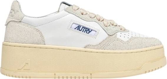 Autry Lage Top Witte Leren Sneakers