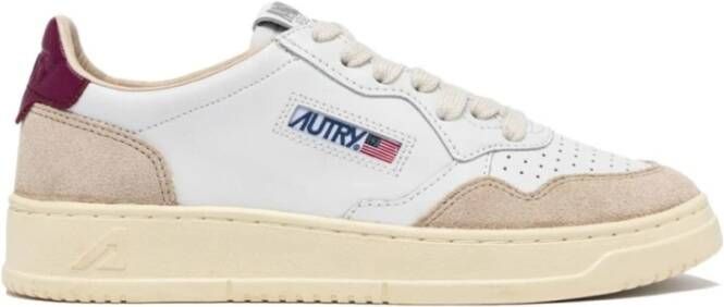 Autry Leren lage sneakers met contrasterende inzetstukken White Heren