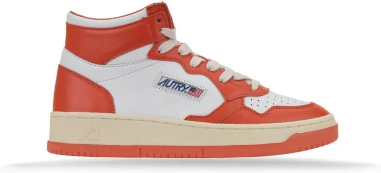 Autry Leren damessneakers met veters Orange Dames