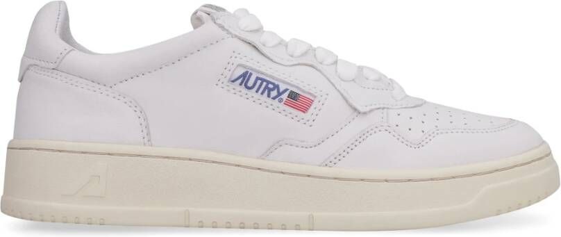 Autry Leren lage sneakers met contrasterende hiel White Dames