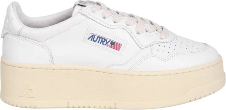 Autry Leren Platform Sneakers White Dames