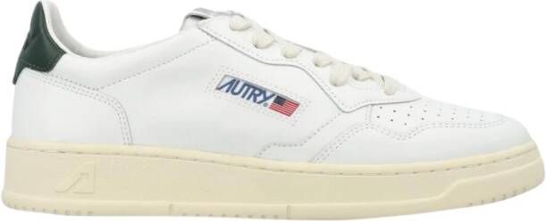 Autry Witte bruine leren sneakers Vintage geïnspireerd ontwerp Wit Heren