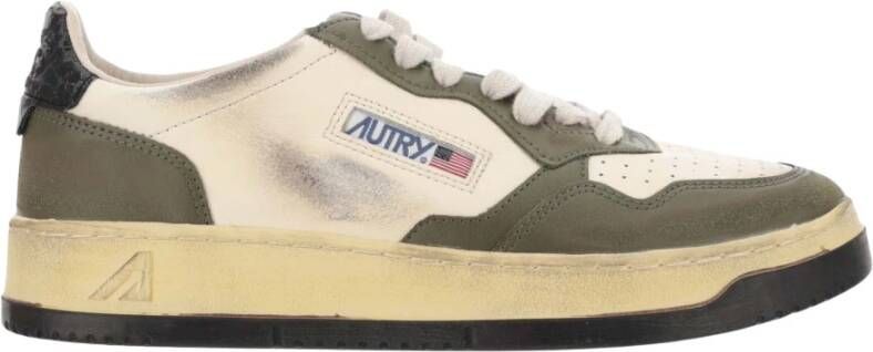 Autry Witte Olijfgroene Panel Sneakers Multicolor Heren