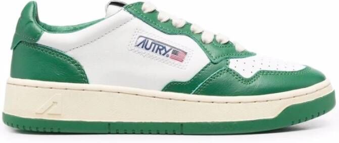 Autry Leren Sneakers met Patch Logo Green Dames