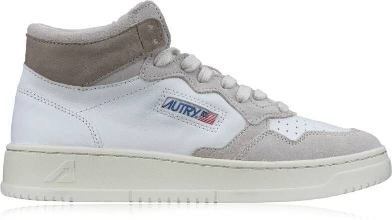 Autry Leren Sneakers met Suède Details White Dames