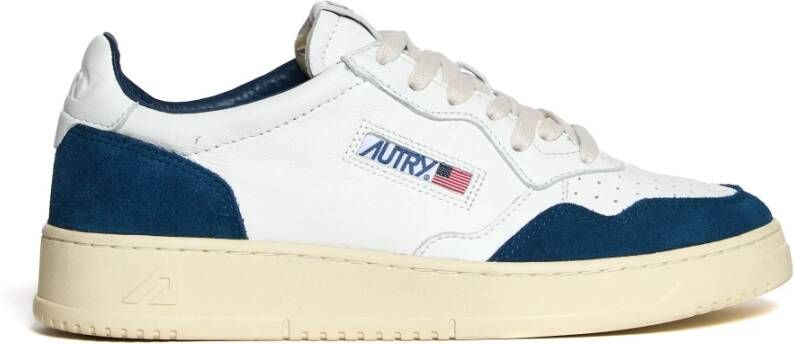 Autry Witte lage top sneakers leer suède White Heren