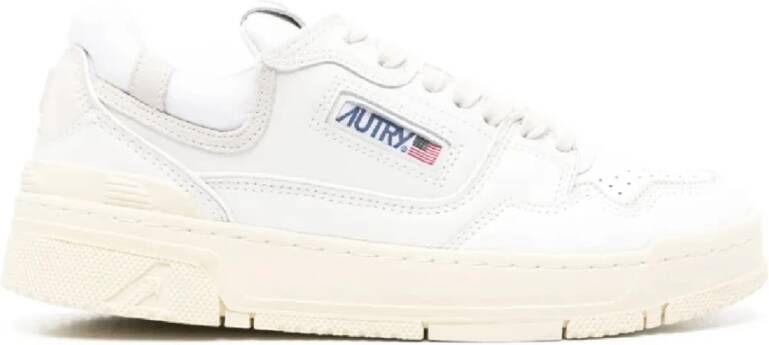 Autry Witte Sneakers met Suède Inzetstukken White Dames