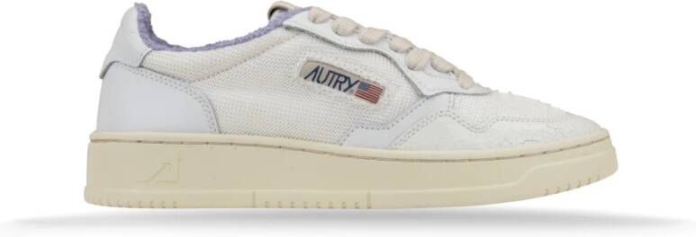 Autry Leren Stoffen Sneakers met Schubbenneus White Dames