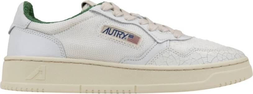 Autry Leren Vetersneakers met Schubbige Neus White Dames