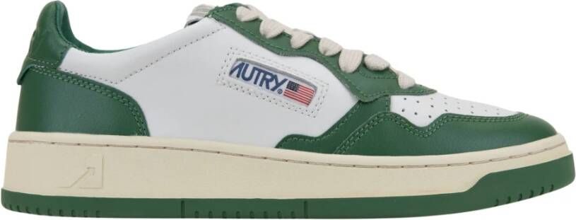 Autry Leren Vetersneakers voor Dames Green Dames