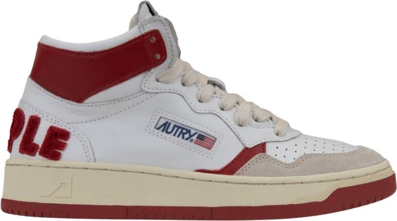 Autry Leren Vetersneakers voor Dames White Dames