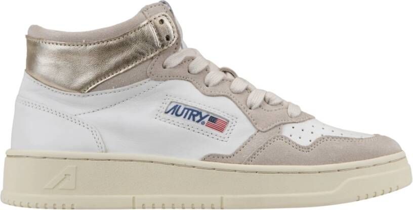 Autry Leren Vetersneakers voor Dames White Dames