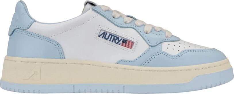 Autry Lage Leren Blauwe Medalist Sneakers Multicolor Dames