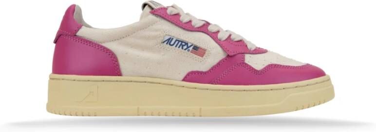 Autry Leren Vetersneakers voor Vrouwen Pink Dames