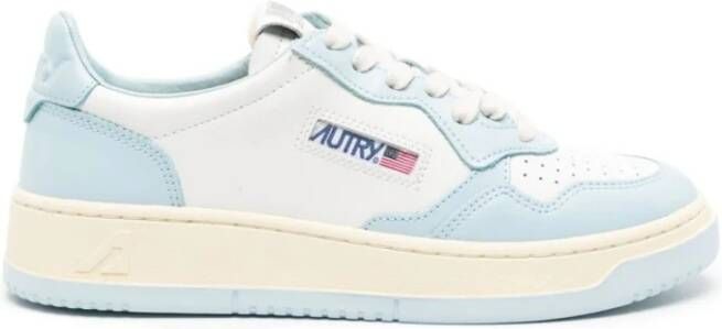 Autry Lage Leren Blauwe Medalist Sneakers Multicolor Dames