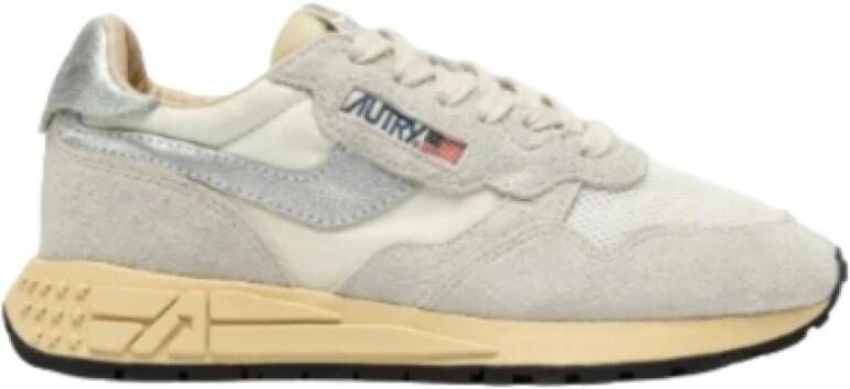 Autry Witte Zilveren Sneakers Lichtgewicht Hardloopschoenen