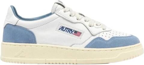 Autry Witte Geitenleren Sneakers Blauw Suède White Dames