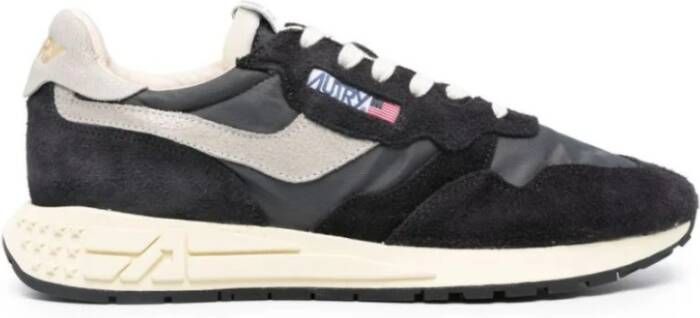 Autry Zwarte Sneakers met Nylon en Suède Inzetstukken Black Heren