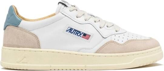Autry International Low-Top Sneakers baskets medalist low cuir suede bleu in beige