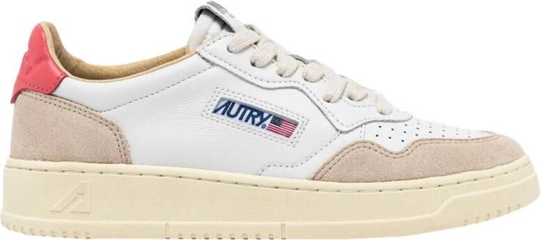 Autry Leren lage sneakers met contrasterende inzetstukken White Heren