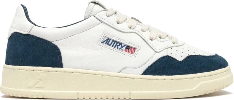 Autry Witte lage top sneakers leer suède White Heren