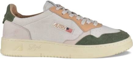 Autry Medalist Lage Sneakers in Wit Groen en Oranje White Heren