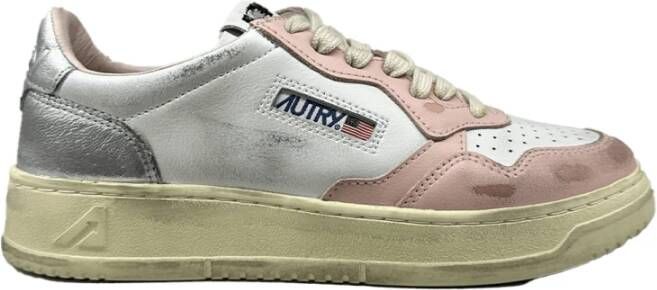 Autry Vintage Witte Sneakers Paneelontwerp Multicolor Dames