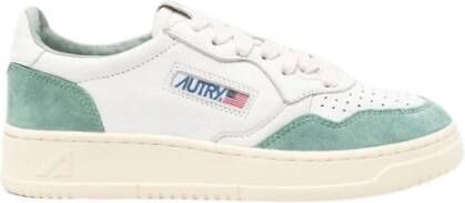 Autry Medalist Lage Sneakers Wit en Militair Groen White Dames