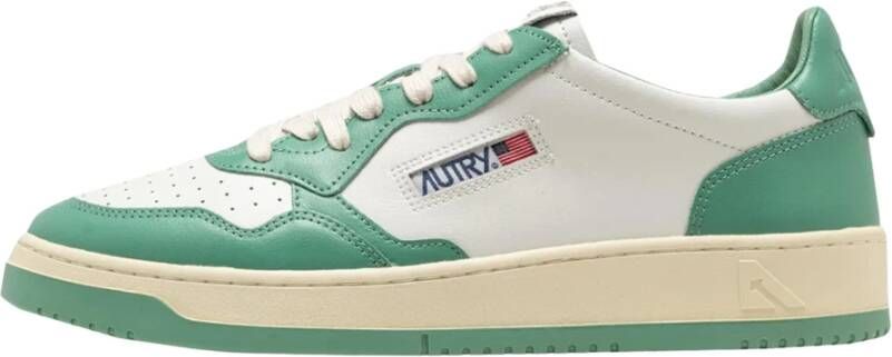 Autry Vintage Leren Sneakers met Contrastdetails Multicolor