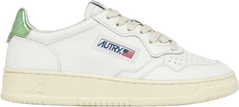 Autry Witte Leren Sneakers met Gelaagde Inzetstukken White Dames