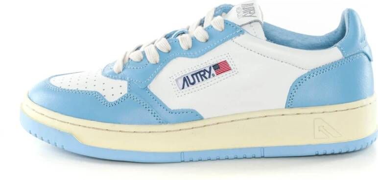 Autry Vintage lage profiel leren sneakers met Amerikaanse vlag detail White Dames