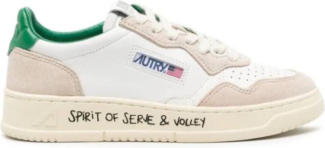 Autry Witte sneakers met groen detail Multicolor Heren